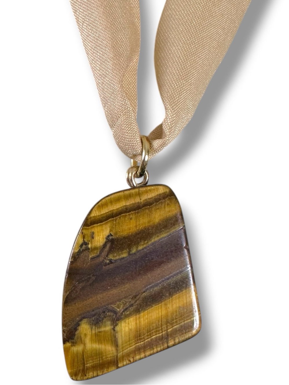 Free People Ariana Ost Ribbon Tigers Eye Wild Unknown Layered Necklace NWT - Picture 9 of 14